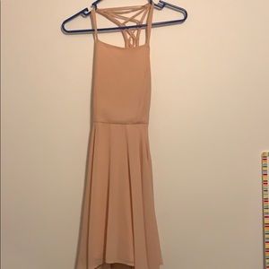 Lulus Good deeds light pink lace up dress